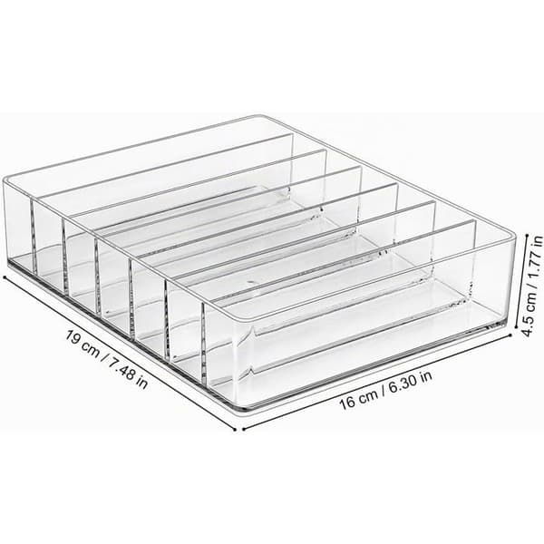 Makeup Organizer - 1 Stykke - Klar Plastik - 7 Opbevaringsrum - Til Toiletbord og Badeværelse