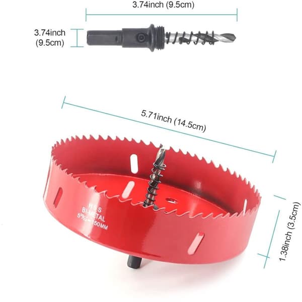 150 mm hulsav med centreringsbor, HSS M42 Bi-metal kernebor til træ, gipsplader, plast og gipsvæg