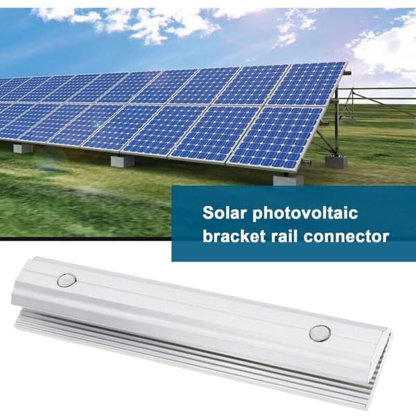 Sett med 4 aluminiumsprofilkoblinger for solcellepaneler - 15 x 4 cm
