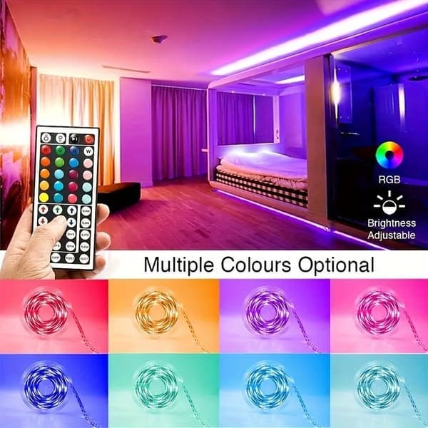 USB LED-lyslenke med 44 knapper for appfjernkontroll, egnet for hjem, jul og festdekorasjoner, 5m 30 lamper