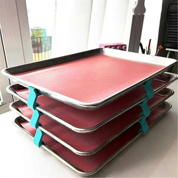 12 stk. Bakeplate Stable Stable Space Saving Tray Stackers for Ovn, Fryser og Kjøkkenbenk Dur