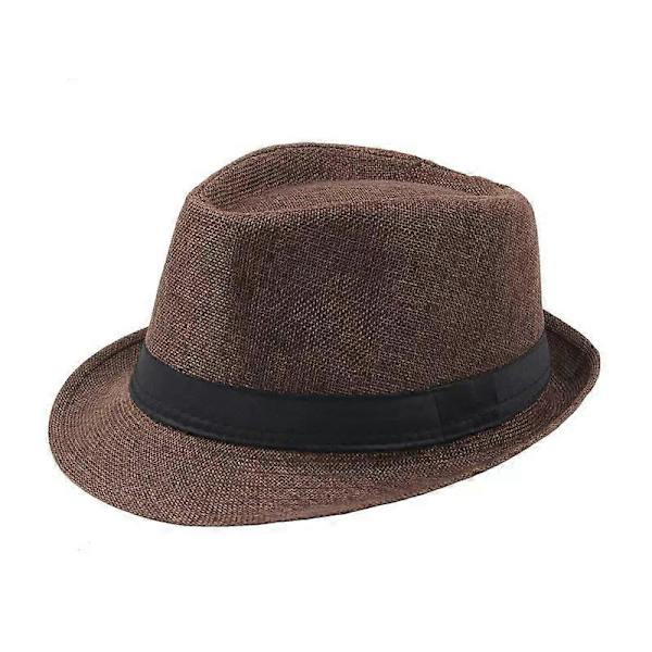 Unisex Olki Fedora Panama Hattu Kesä Aurinko Lyhyt Lieri Kukka Trilby Kuubalainen Lippahattu coffee