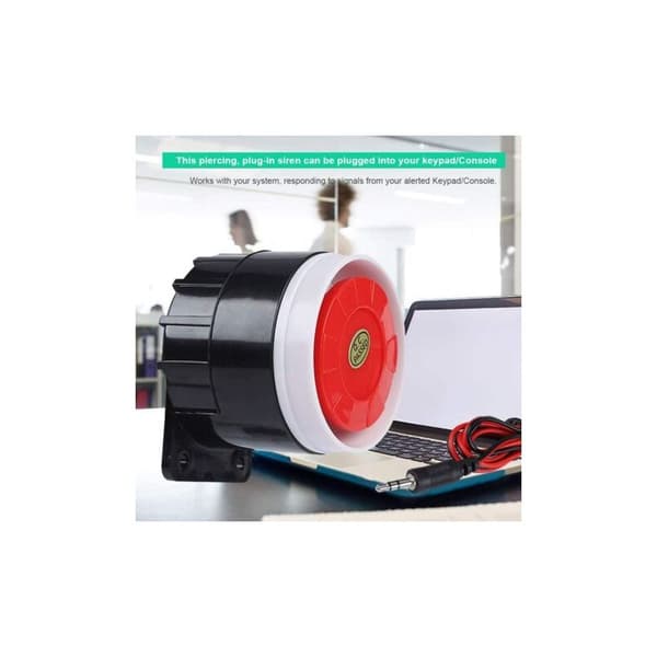 DC 12V Mini Kablet Sirene 120 dB Lydalarmsystem for Hjemmesikkerhet, Rød