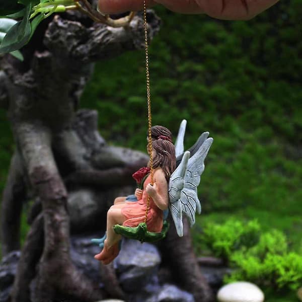 1 stk. Par Blomsterfe Swing Ornament, miniature Fe Have Par Figurer