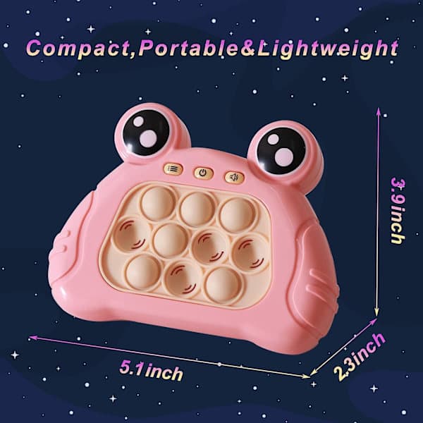Elektronisk Lysende Pop Quick Push Spillekonsol Fidget Legetøj Poppet Sensorisk Legetøj Push Pop Boble Legetøj Stress Relief Puslespil til Børn Pink