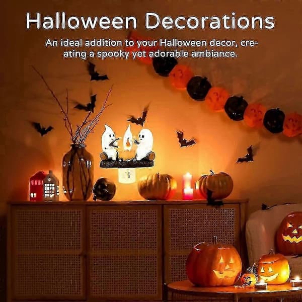 2025 Sød 3D Spøgelse Bål Simulation Flakkende Natlampe Halloween Gave Indendørs Dekoration