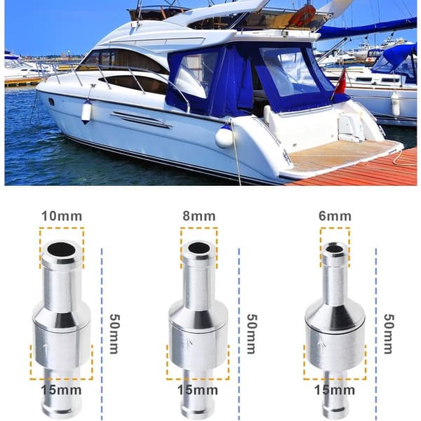 3st Envägs Backventil 6mm 8mm 10mm Aluminiumventil för Vattenslang, Bensin, Biodiesel, Kylvätska, Vattentryckspumpstillbehör