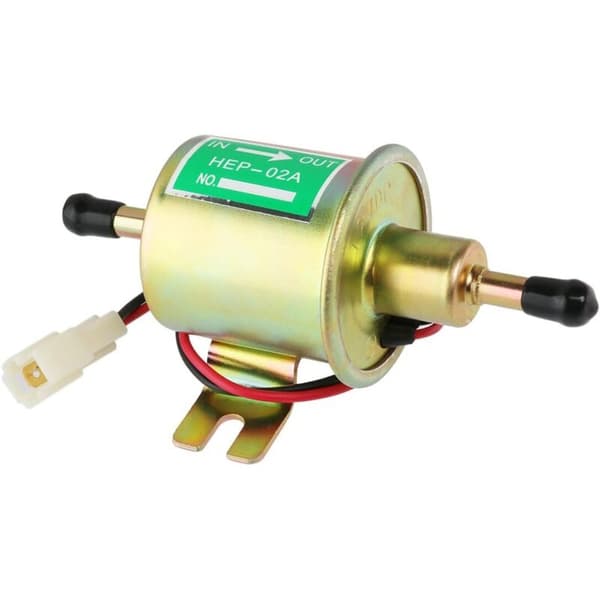 12V elektrisk drivstoffpumpe for bilbensin, solid metall, kraftig (sølv)