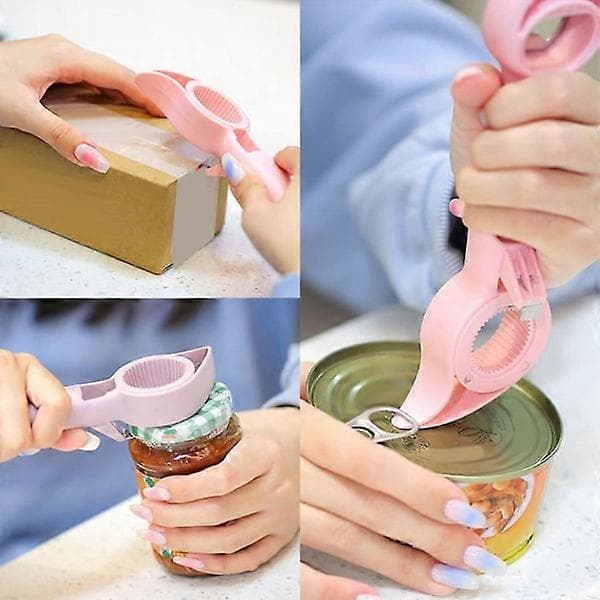 1 flaskeåbner, 4-delt multifunktionel dåseølåbner (4 stk.)