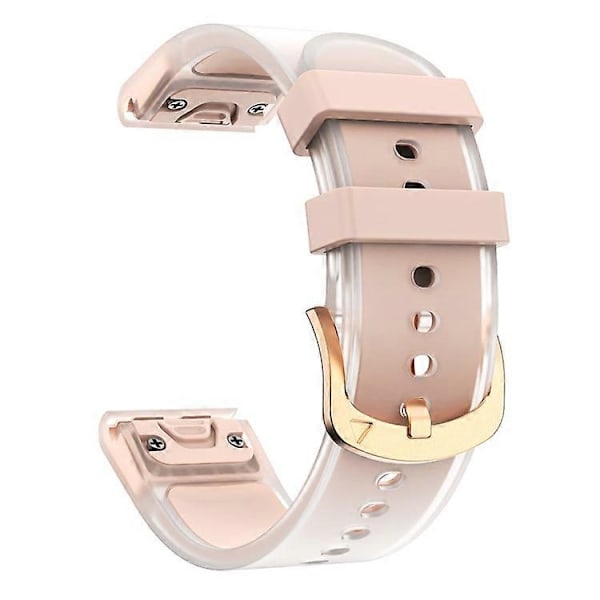 Kompatibel med Garmin Fenix 7S QuickFit 20mm Transparent Design Klockarmband Justerbart Silikonband Pink