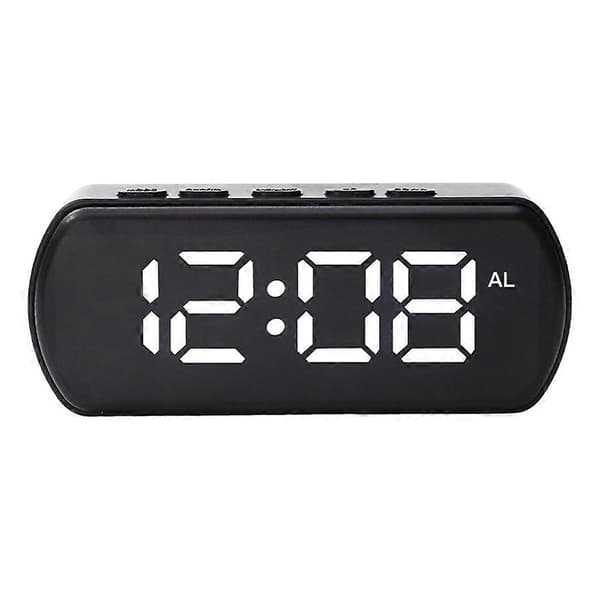 LED-väckarklocka med helskärm, klassisk digital elektronisk väckarklocka White