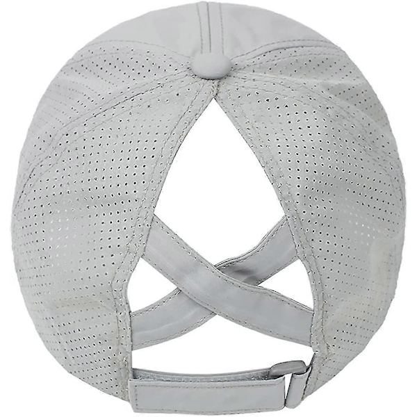 Baseballcaps med kryss-ponytail for kvinner Light Gray