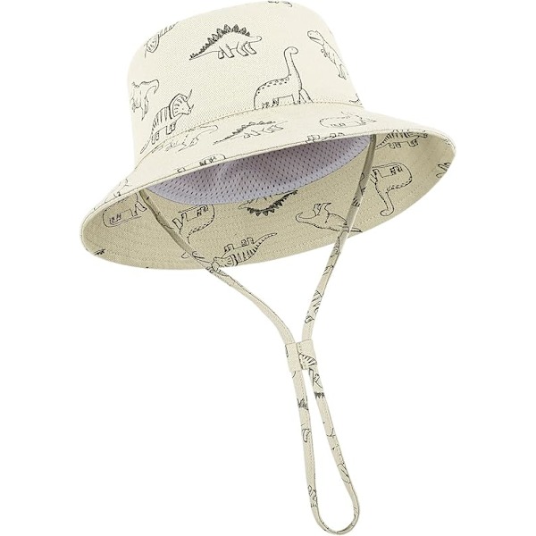 Baby Solhatt Småbarn Solskyddshatt för Baby Pojkar Flickor Barn Sommar Bucket Hatt UPF 50+ Vikbar Strandhatt Beige