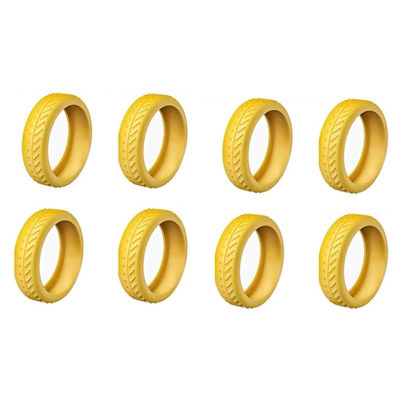 Mjuka silikonhjulskydd för resväska, ljuddämpande hjulskydd för affärsresor Yellow 8pcs