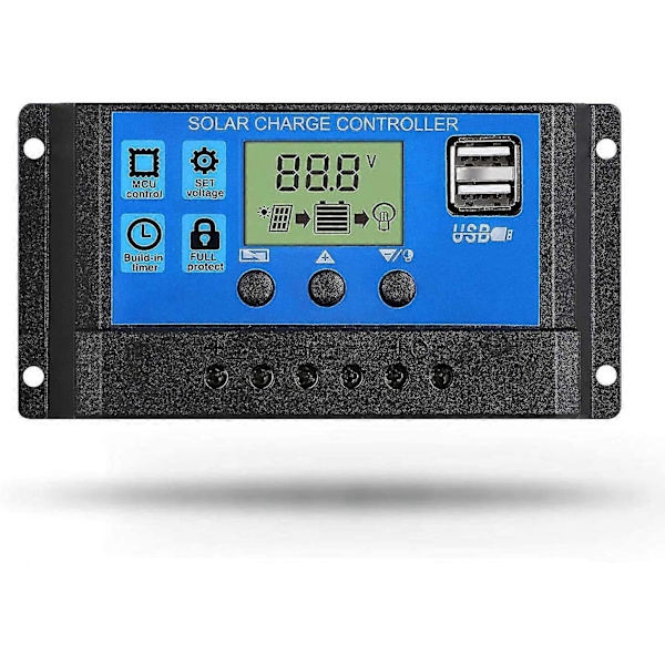 Solar Opladningscontroller, 20a Solpanel Controller 12v/24v Pwm