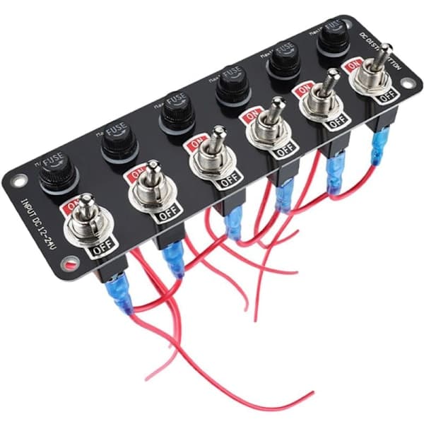 Bil Multi Panel Switch 12/24V Universal Ström Kontrollpanel Switch