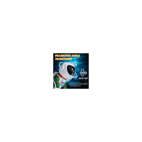 Dinosaur Astronaut Stjernehimmelprojektor, Galakse Natlampe med 8 Tilstande, 360° Rotation og Timer