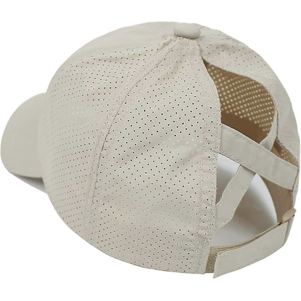 Baseballkasket med hestehalehul Khaki