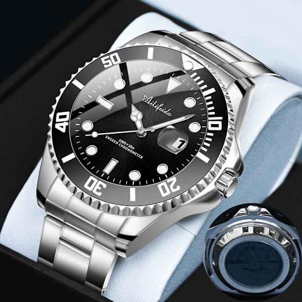 Halloween Gave Green Submariner Automatisk Mekanisk Ur Sort Submariner Herre Business Ur Rustfrit Stål Armbånd Lysende Vandafvisende Black