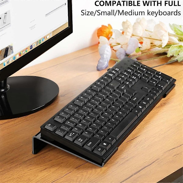 Akryl Tastaturstativ for Skrivebord, Tastatur Riser Tilt Lift, Tastaturholder for Skrivebord, De