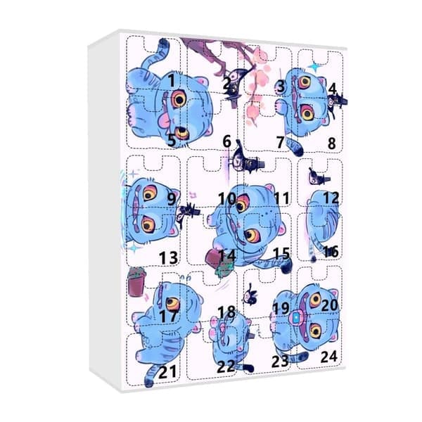 Julkalender blindlåda, 24-dagars nedräkning överraskning julklapp, leksakspresent