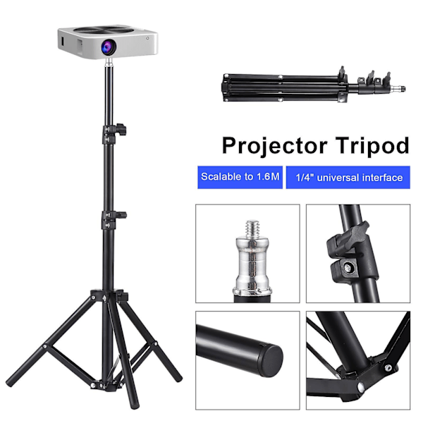Universelt Projektor Stativ Strekkbart Projektor Feste Aluminium Legering Bærbar Holder 14