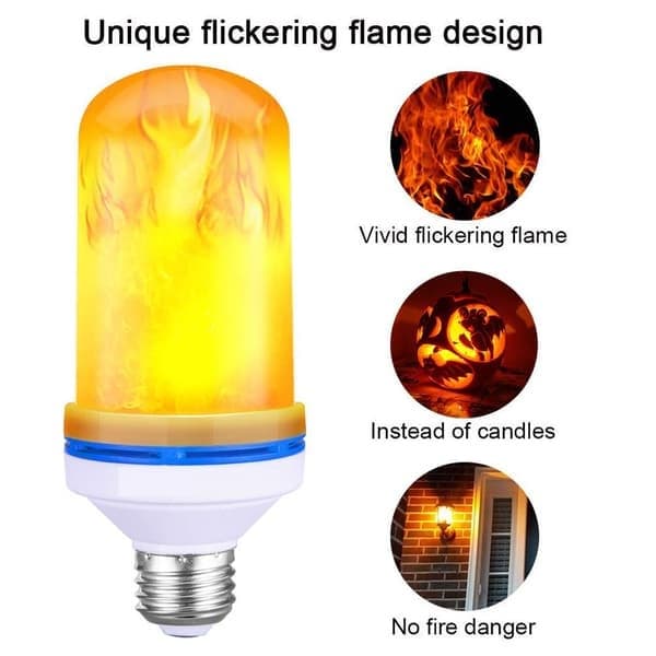 2-pak LED flammelamper Flammelamper Jul Halloween Gul