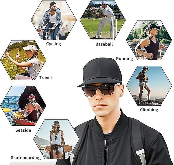 Baseball Cap Herre Dame Cap Justerbar Fodpanel Baseball Cap Hat Udendørs Baseball Cap Black