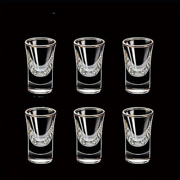 6 stk., 15 ml/0,5 oz Mini Shotsglas til Bar, Pub, Klub, Restaurant og Hjemmebrug - Perfekt til at Nyd dine Yndlingsdrinks