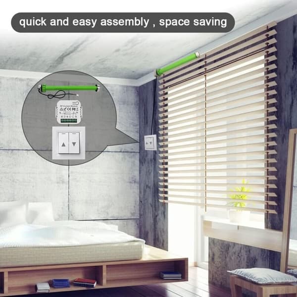 Trådløst kontrollsett for rulleskodder, RF-fjernkontroll, rekkevidde opptil 100m, radiostyring for persienner og rulleskodder