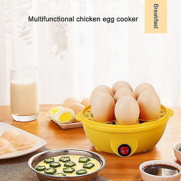Eggkoker med plass til 7 egg, elektrisk hardkokt eggkoker med automatisk avstenging, lydløs -Yx White 110V US Plug