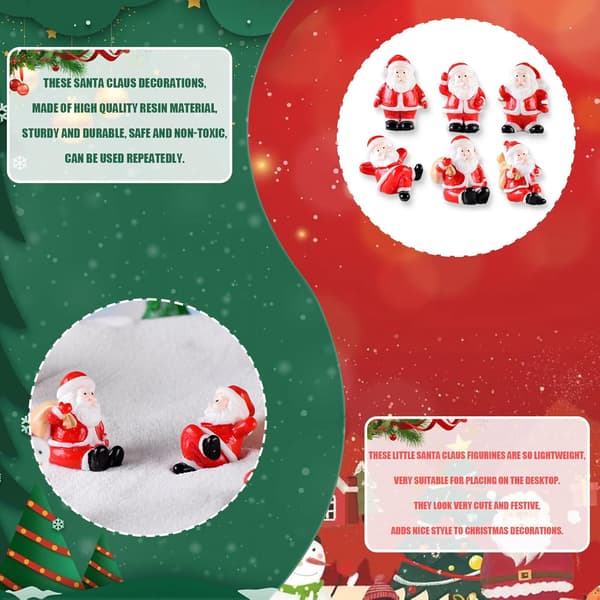 Julemands Mini Julepynt Jule Miniature Pynt Sæt Søde Harpiks Julemands Figurer Mikro Landskabs Pynt Borddekoration 1
