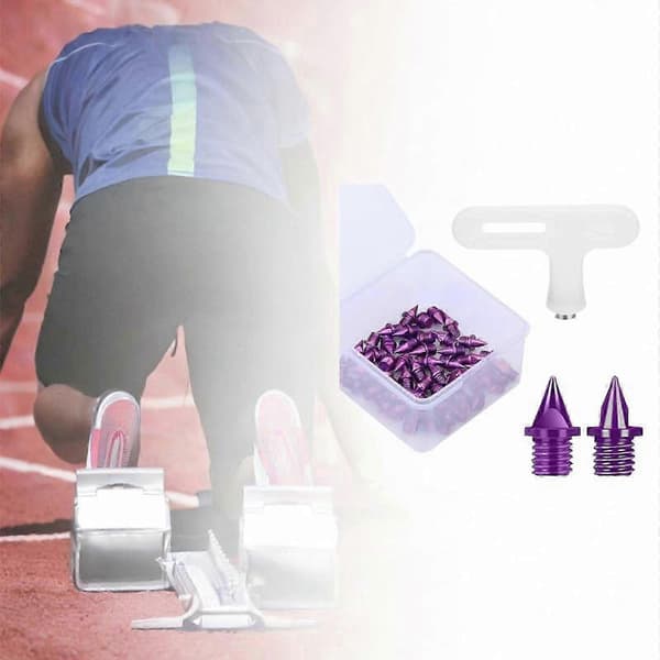 50-pakning 5 mm piggsko-pigger Erstatning Lette metallpigger for sprintløping Sport Voksne Purple