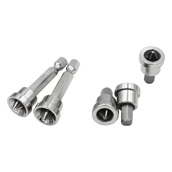 Bitssett med dybdestopp for gipsplater, flerfarget, 6,3 mm (1/4\") utvendig sekskant, PH2 krysshode - 6 deler, lite