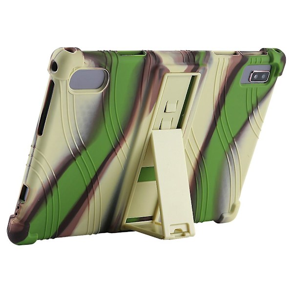 Tablettikotelo Blackview Tab 12:lle, iskunkestävä silikoni+PC-suojakuori jalustalla Camouflage