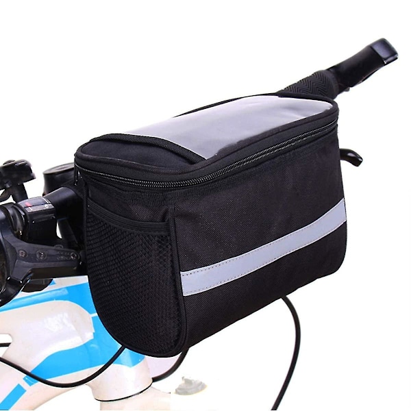 Cykelstyr Taske Cykeltasker Styr Cykelkurv Taske Med Mesh Lomme Cykel Front Opbevaringspose Taske