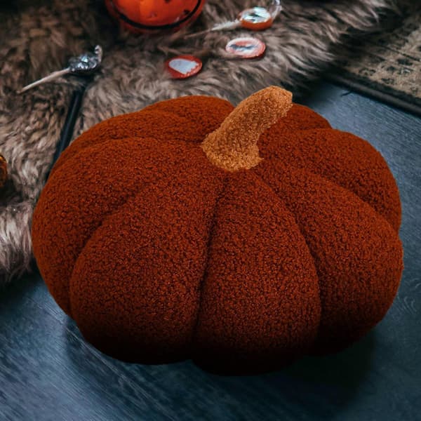 2025 Pumpakudde Halloween Leksak Kudde Stickad Ullstil Pumpa Vardagsrum Soffkudde BW