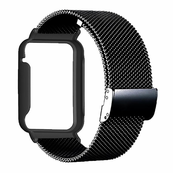 Metallbånd Milanese for Xiaomi Smart Band 8 Pro med svart klokkeetui Black Xiaomi Smart Band 8 Pro
