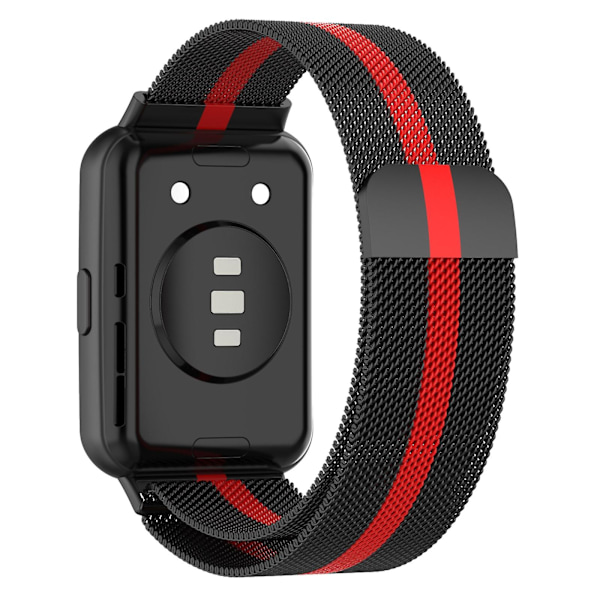 Til Huawei Watch Fit 2 rustfrit stål urrem Black Red
