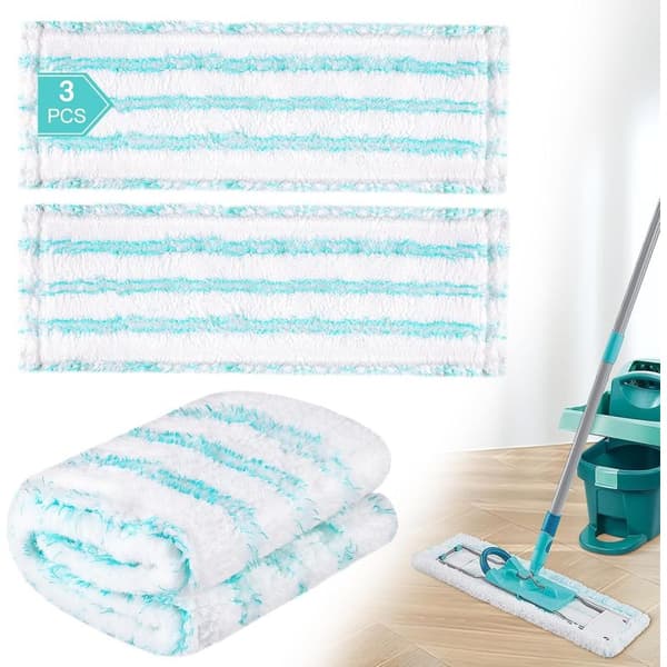 Sett med 3 erstatningsmopphoder for Leifheit Profi XL Micro Duo / Profi XL Cotton Plus, fjerner raskt flekker, effektiv mikrofibererstatning