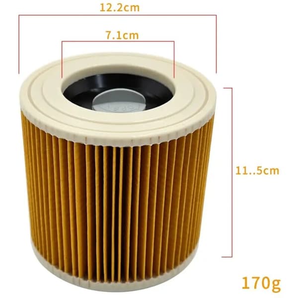 Patronfilter til Karcher WD2 WD3 MV3 osv., reservedelsnummer 6.414-552.0 - 2 stk.