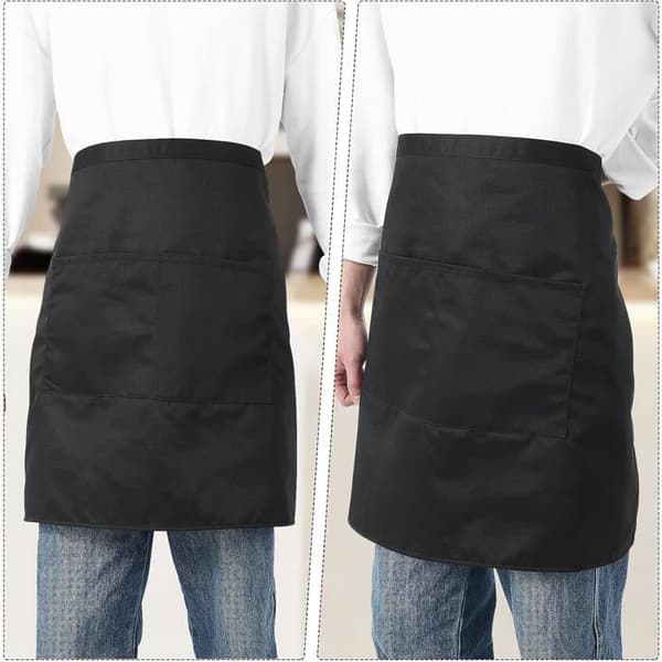 Köksförkläde - 1 del - Bomull - Flera fickor - Servitör/Restaurang/Bistro - 70x49 cm