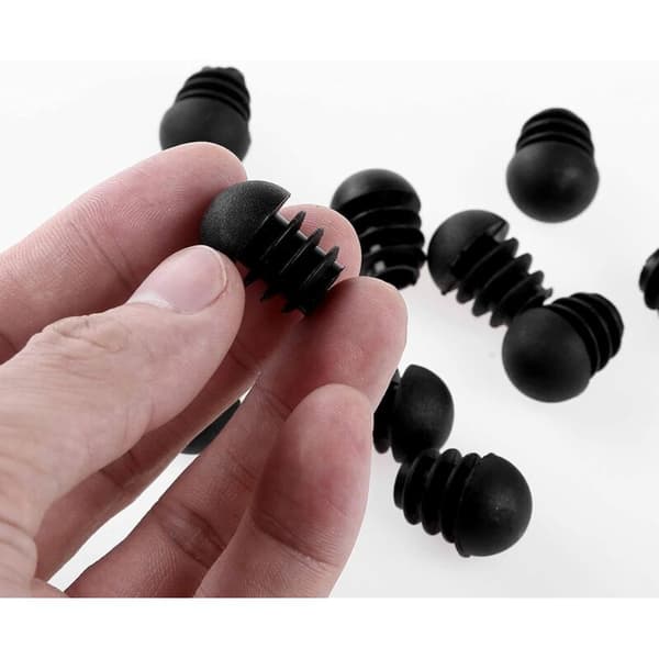 Sorte runde stolebenshætter, runde indstikshætter til stoleben, gummistolebenshætter, stolebensbeskyttere, 32 stk. (19 mm)
