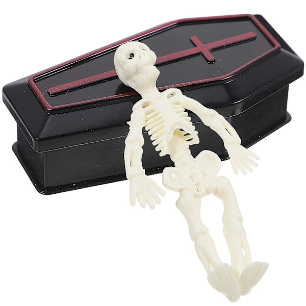 1 Sett Mini Kiste med Skjelett Halloween Dekor Morsomme Spøk Rekvisitter Kreativ Bordplate Dekor for Halloween Fester Scene Rekvisitter