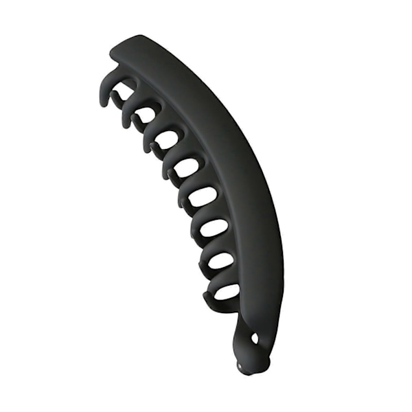 Bananformet Hårnål Dobbel Rad Anti-skli Tann Design Hårklemme Ensfarget Frostet Tekstur Stor Bak Hode Tvist Hårklo Black