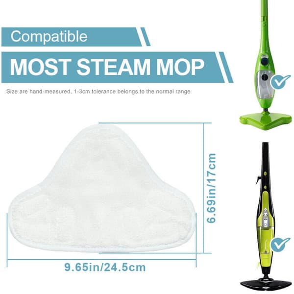 Sett med 5 vaskbare mikrofiberputer kompatible med H2O Mop X5 dampmopp. Effektiv rengjøring av harde gulv.