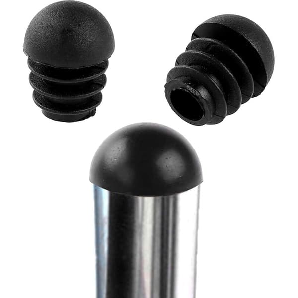 Sorte runde stolebenshætter, runde indstikshætter til stoleben, gummistolebenshætter, stolebensbeskyttere, 32 stk. (19 mm)