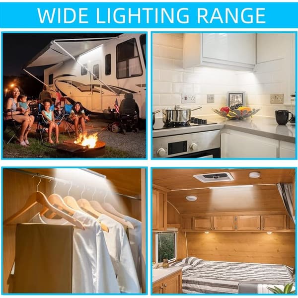 12V LED-lysstang for bobiler, 2-pakning 12V LED-stripslys med bryter, 1600LM 12V LED-lampe