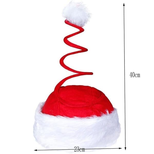 Julhatt Spiral röd med plyschkant