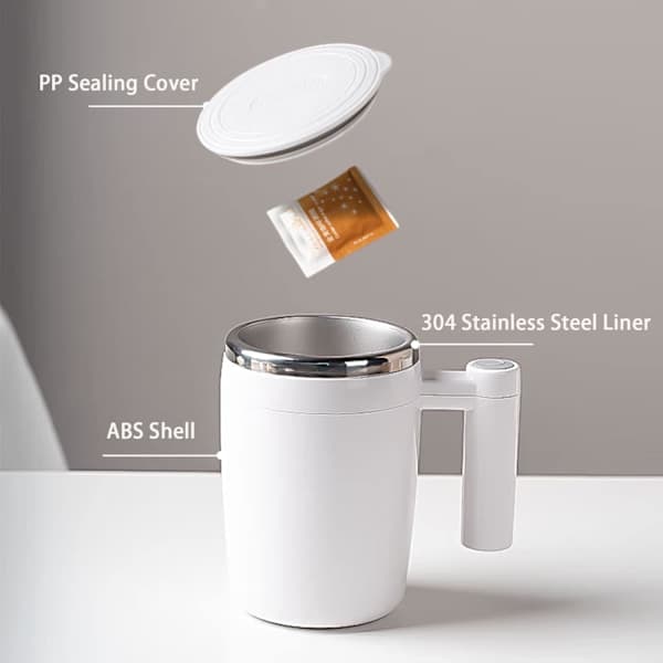 1 st (vit) USB-uppladdningsbar automatisk muggkopp magnetmugg